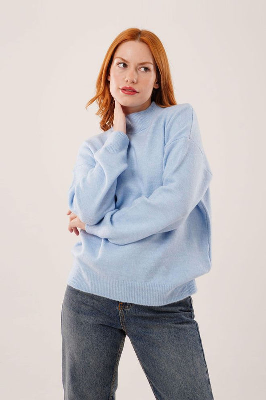 Pulover damă lejer cu guler înalt