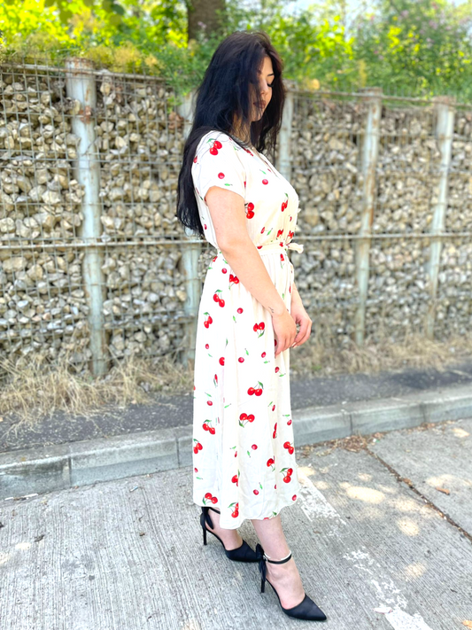 Rochie casual vara alb Cherry