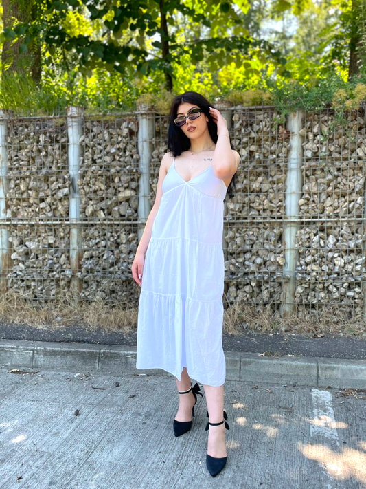 Rochie alba casual de vara Elysee